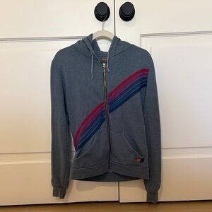 Aviator Nation 5 Stripe Zip Hoodie.